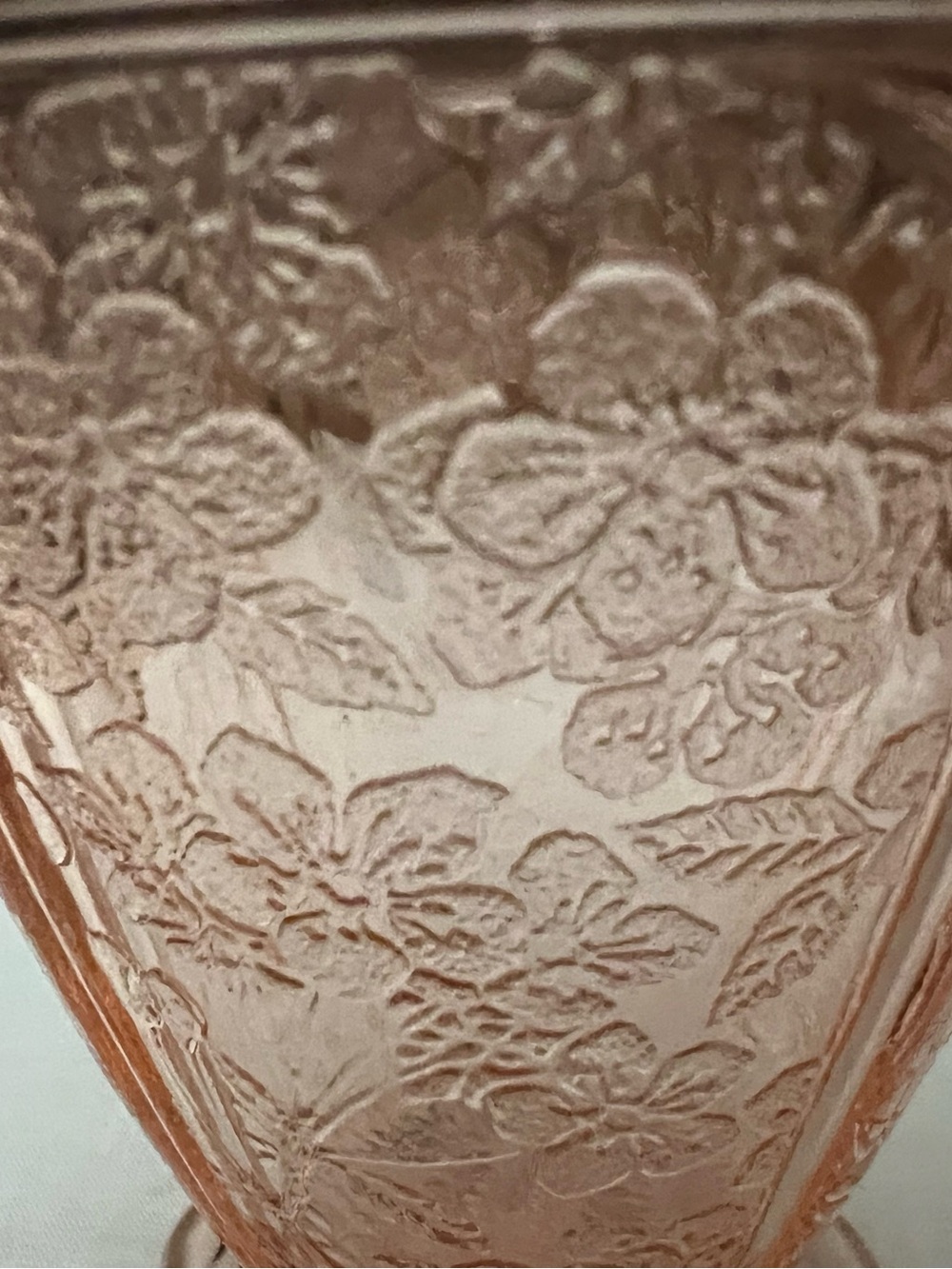 4 piece Vintage Depression Glass Pink Jeanette Cherry Blossom pattern - Picture 6 of 6